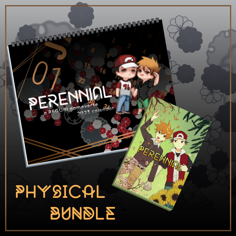 Image reads "Physical Bundle" and shows mock-up versions of the calendar and fiction anthology covers.